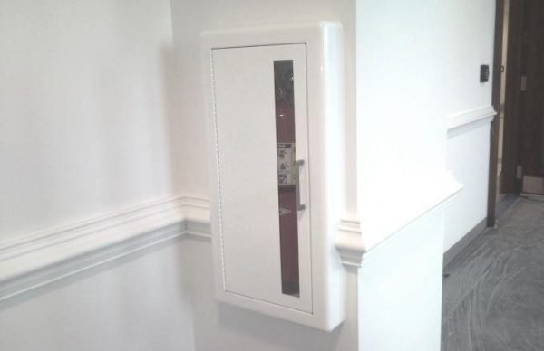 Fire Extinguisher Cabinet in Historic Building White