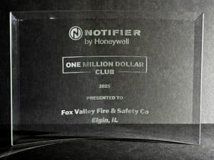 Fox Valley Fire & Safety’s NOTIFIER by Honeywell 2025 Million Dollar Club Award