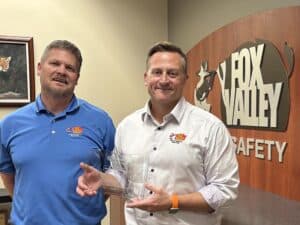 Sales Manager Jason Matousek & President Scott Volkening with the 2025 NOTIFIER Million Dollar Club Award